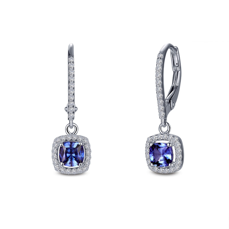 Leverback Halo Drop Earrings