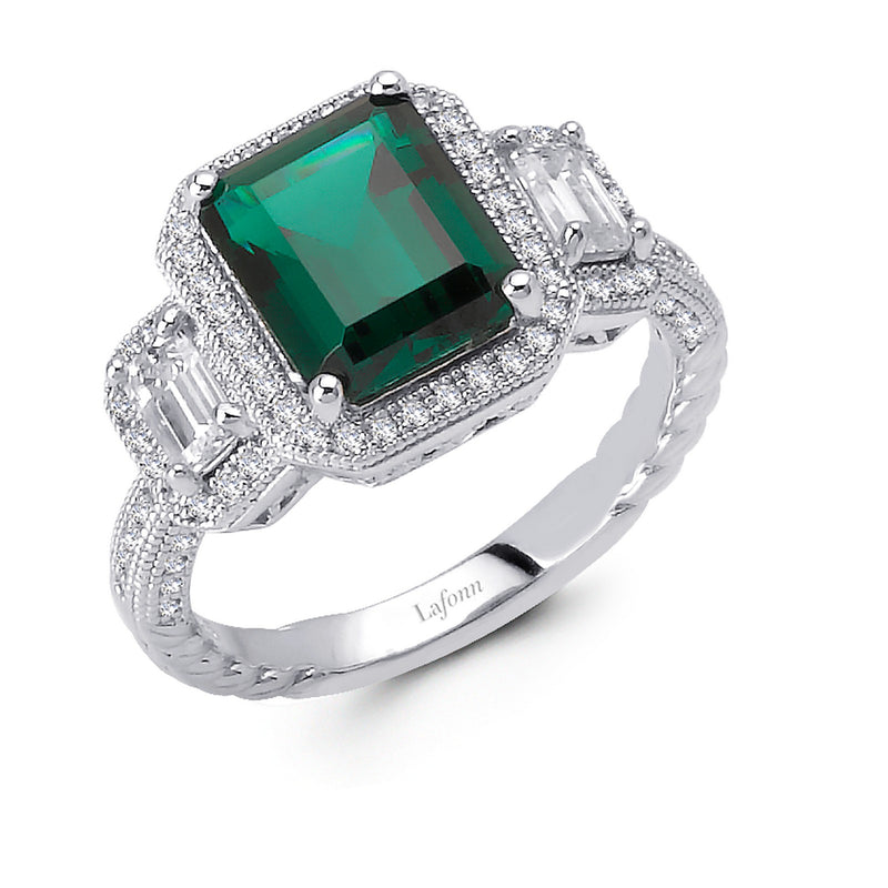 Three-Stone Anniversary Ring with Emerald