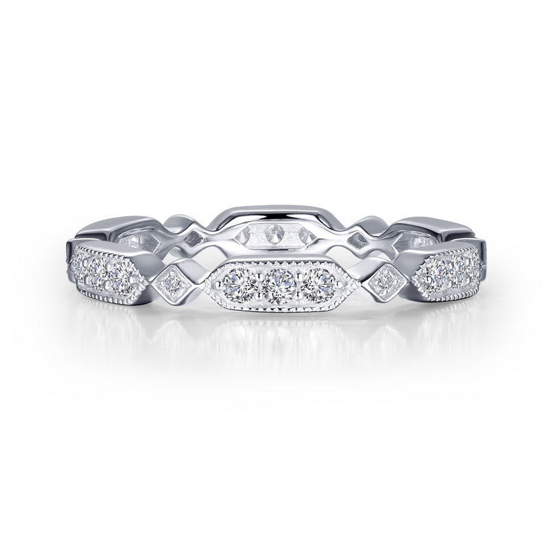 Alternating Milgrain Stackable Eternity Band
