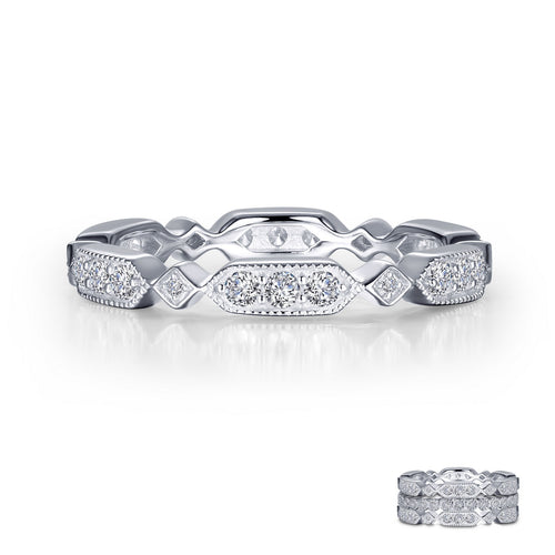 Alternating Milgrain Stackable Eternity Band