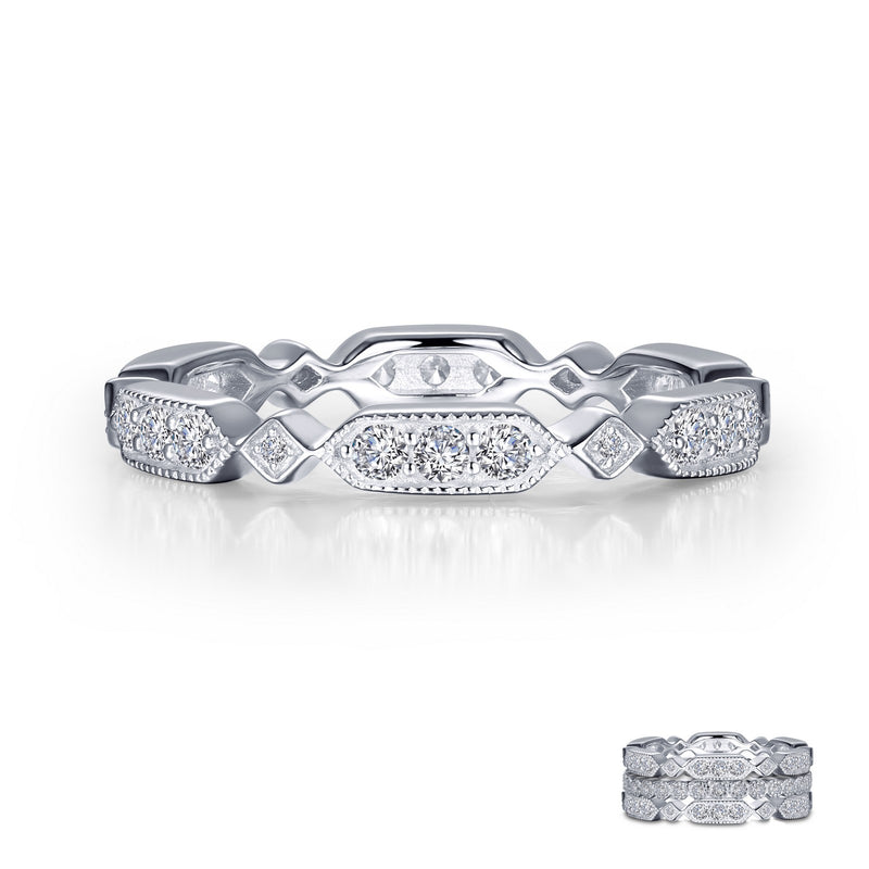 Alternating Milgrain Stackable Eternity Band